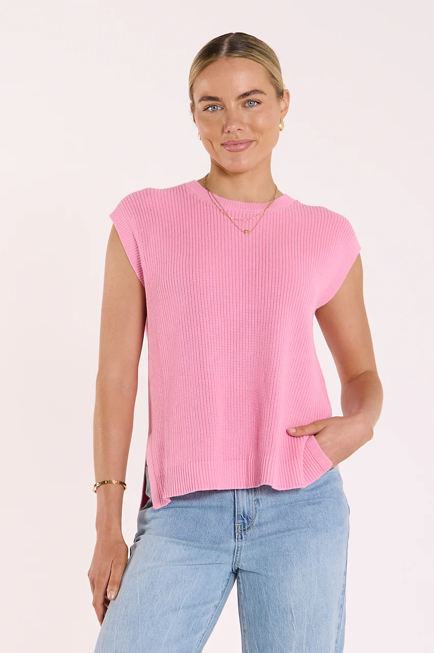 Jasper Knitted Tank - Pink - Image 3