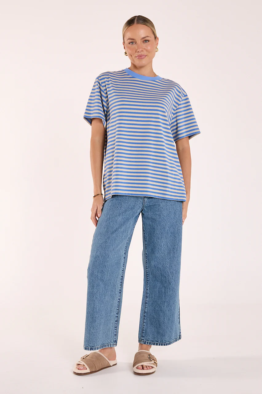 Jules Tee - Blue Cream Stripe - Image 3
