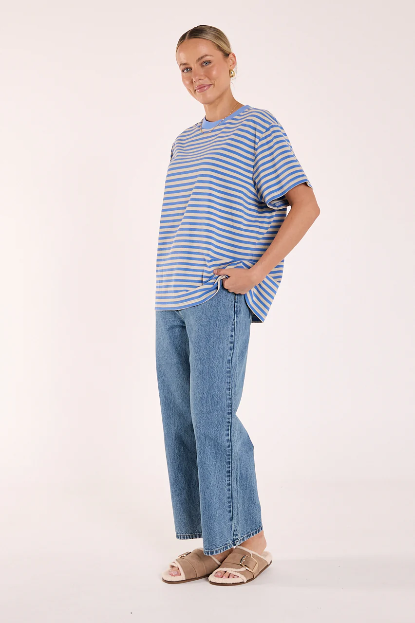 Jules Tee - Blue Cream Stripe - Image 5
