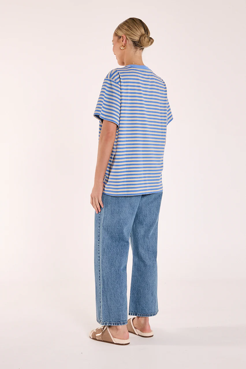 Jules Tee - Blue Cream Stripe - Image 6