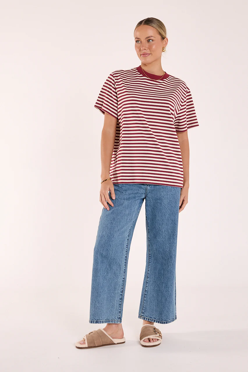 Jules Tee - Wine Stripe - Image 5
