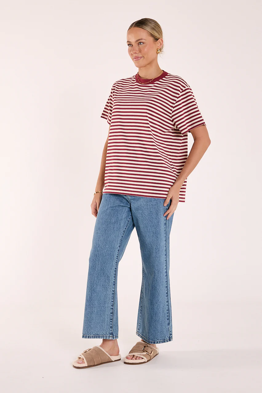 Jules Tee - Wine Stripe - Image 7