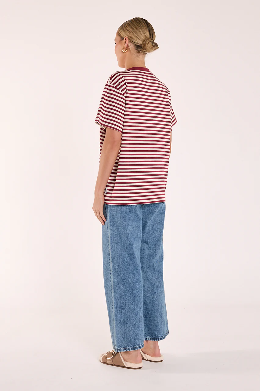 Jules Tee - Wine Stripe - Image 8
