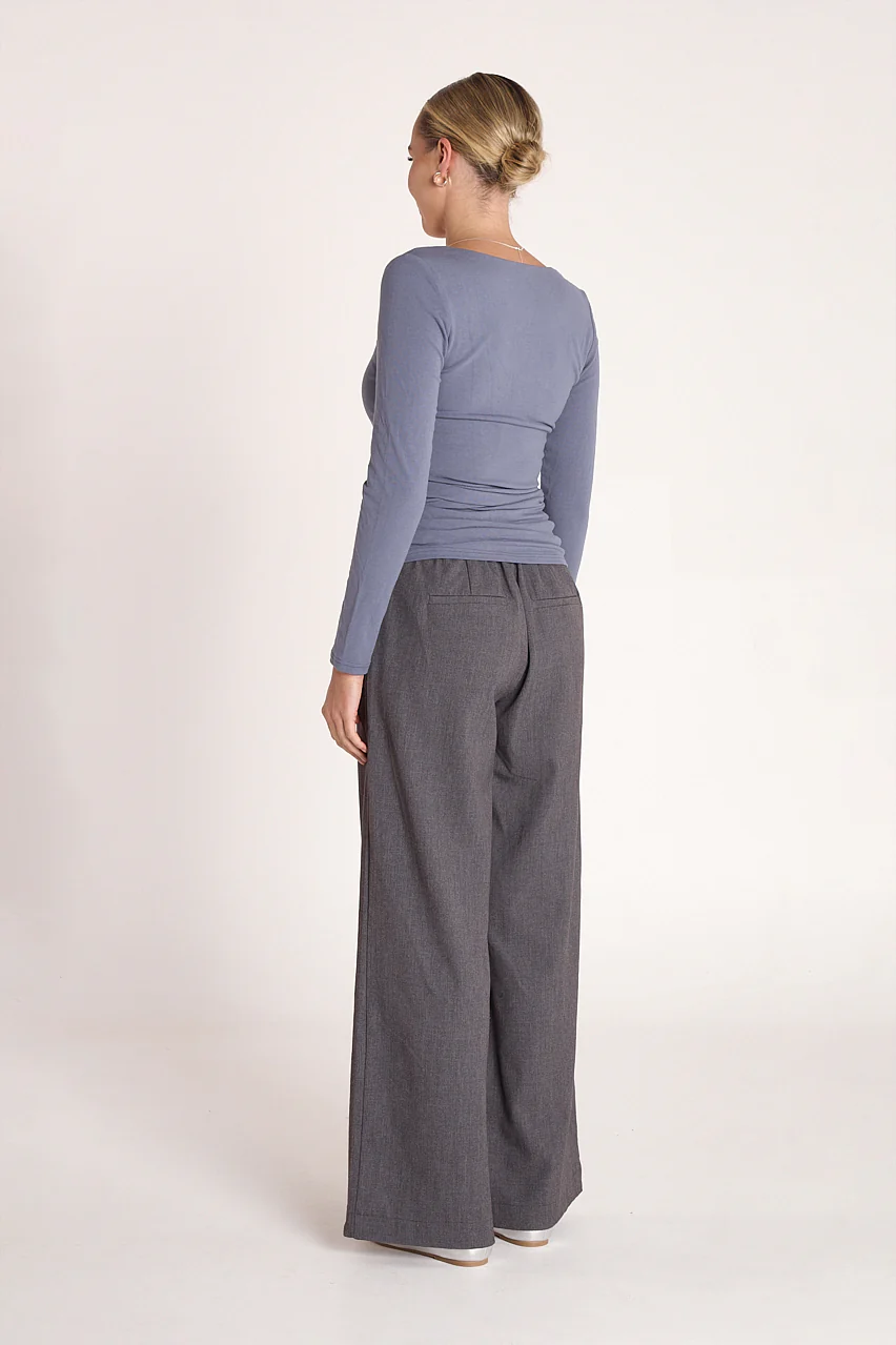 Julia Long Sleeve Top - Slate - Image 4
