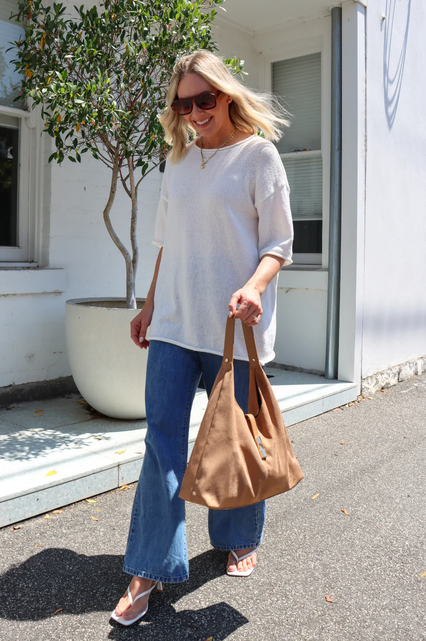 Lamarr Shoulder Bag - Sandstone Suede - Image 2