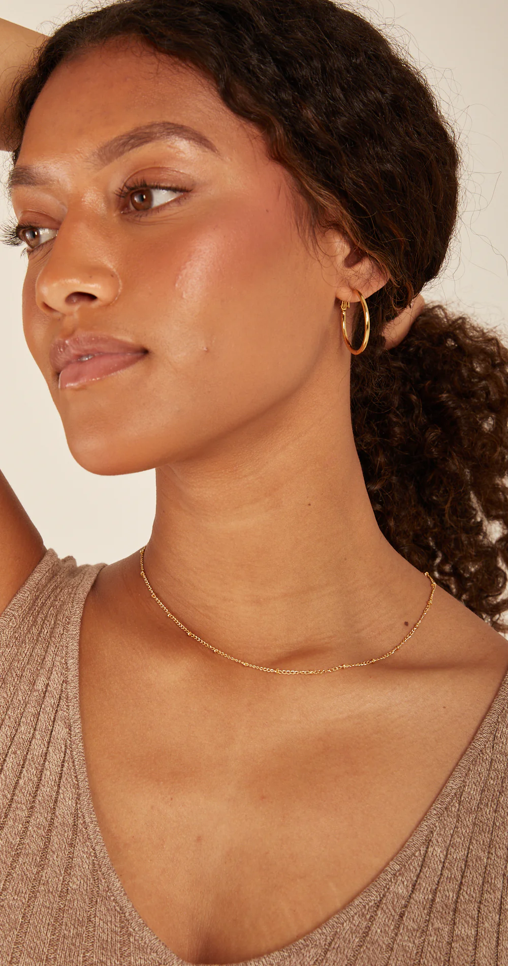 Laney Beaded Necklace - Gold - Image 5