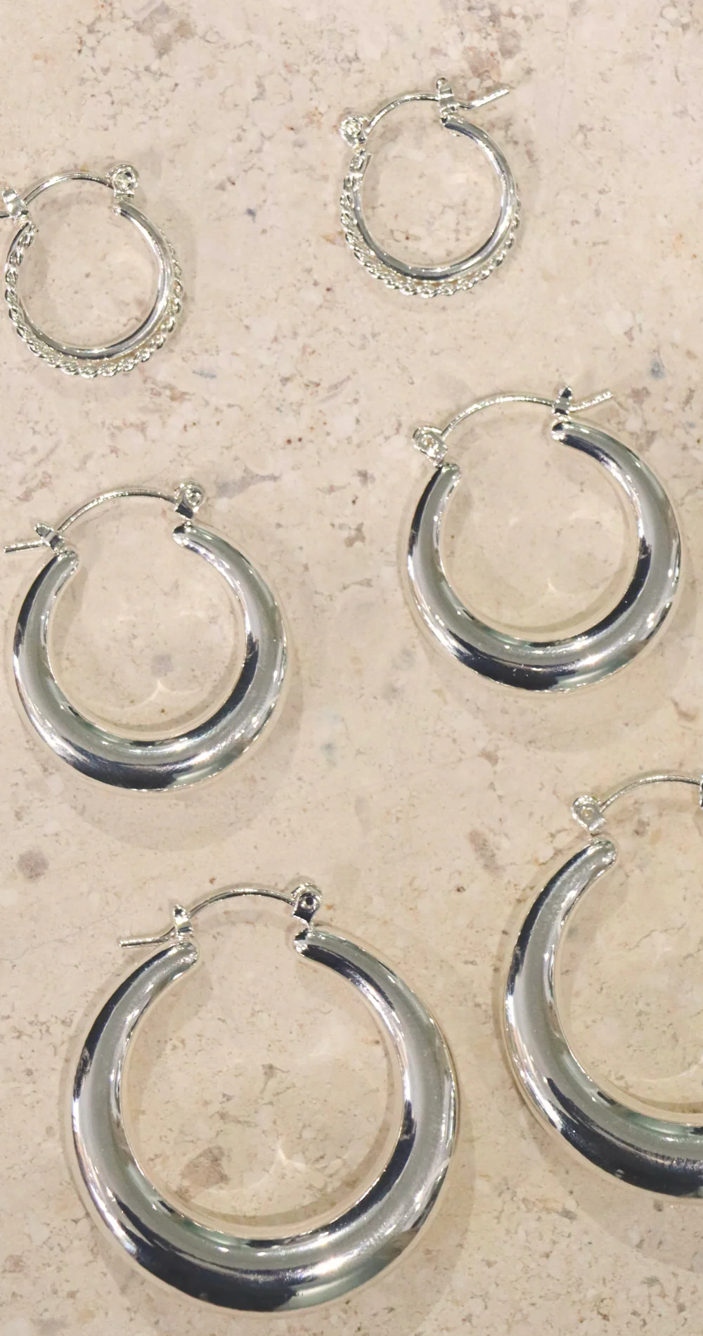 Layla Hoop Earrings 3 Pack - Silver - Image 3