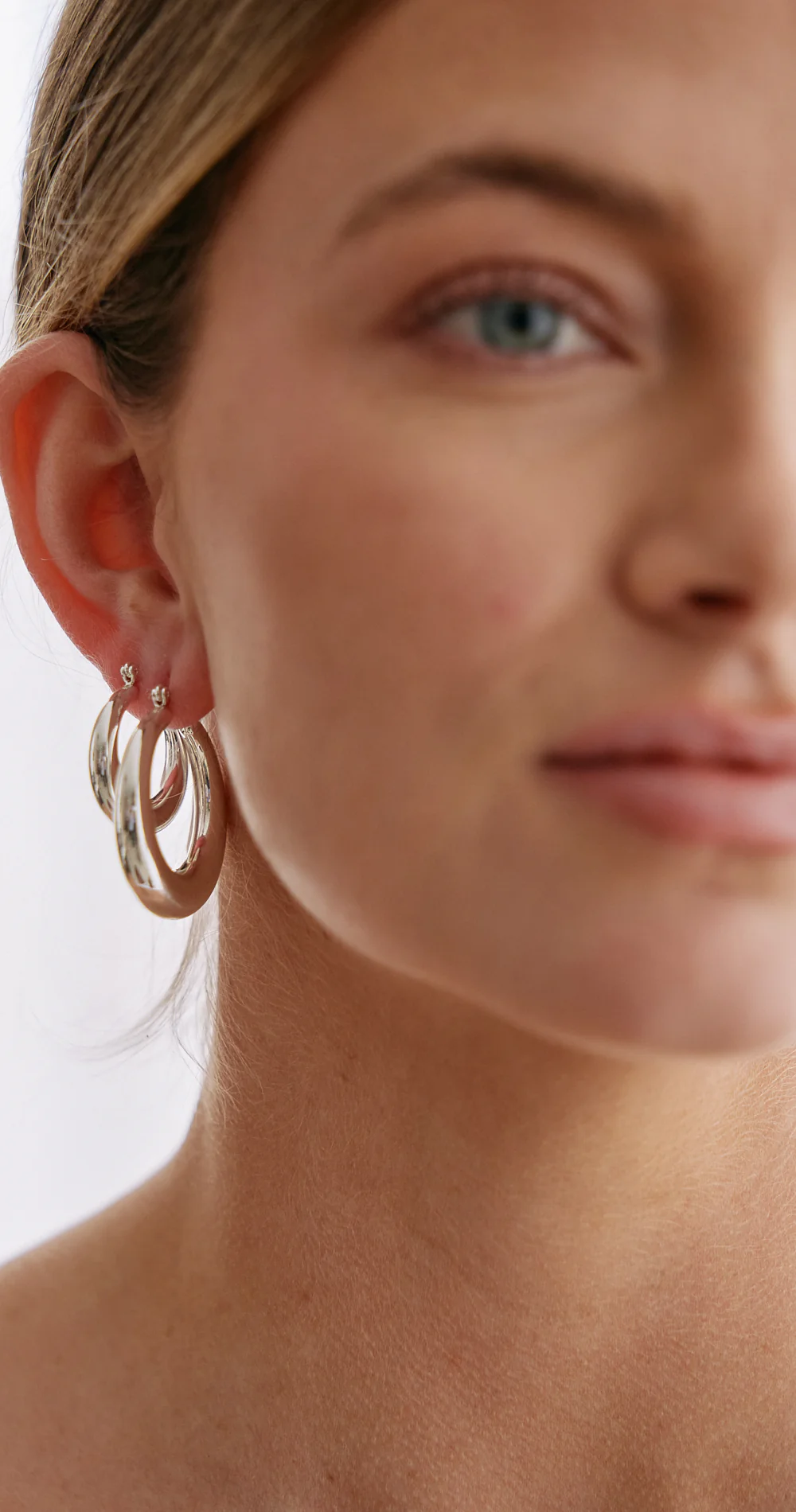Layla Hoop Earrings 3 Pack - Silver - Image 6