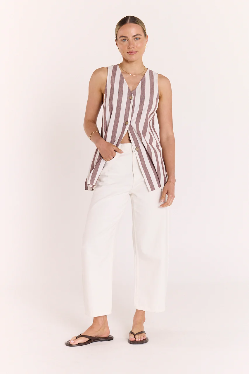 Leah Top - Chocolate Stripe - Image 3