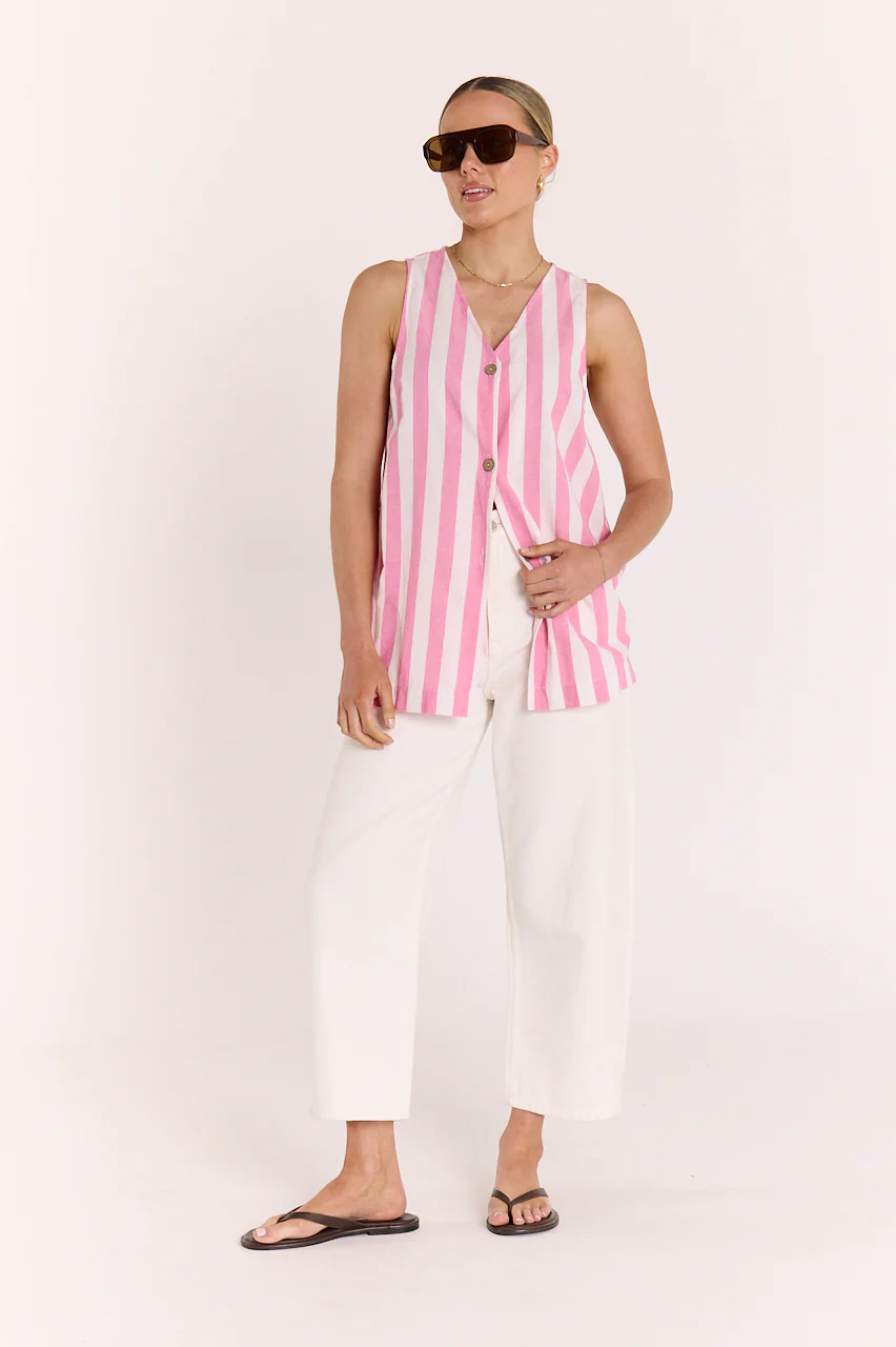 Leah Top - Pink Stripe - Image 3