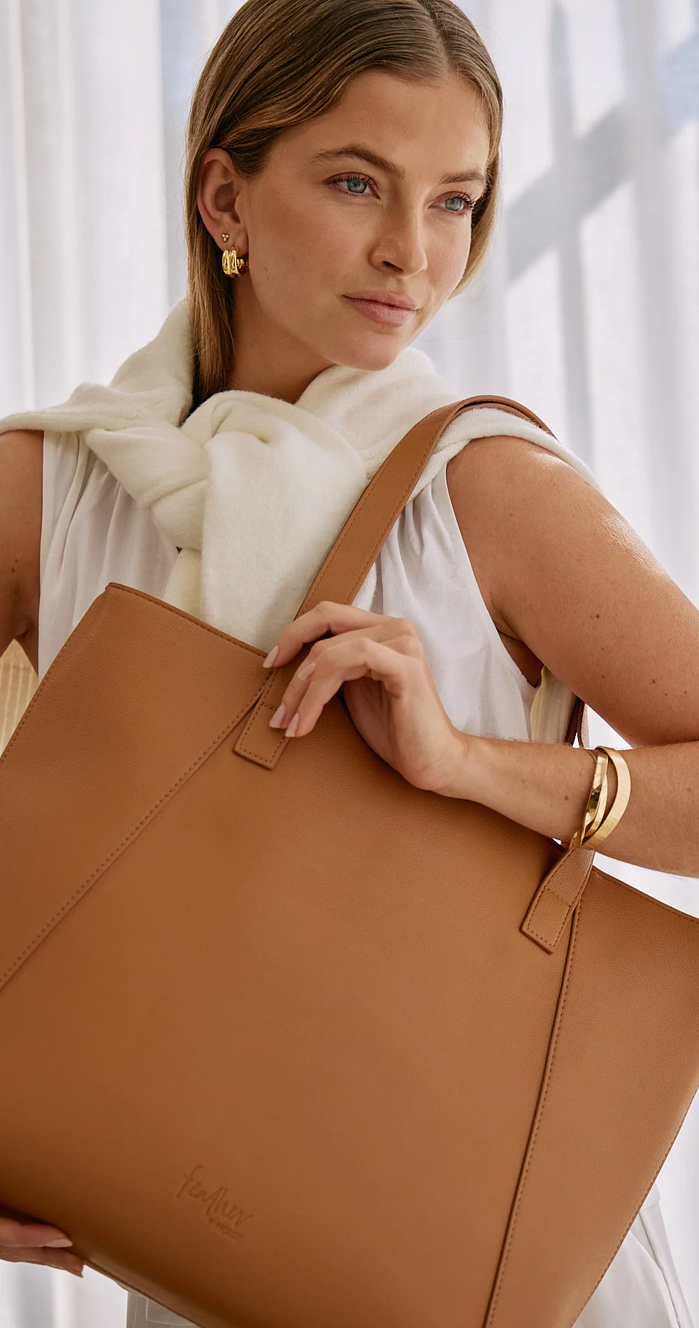 Lenny Everyday Tote Bag - Light Tan - Image 2