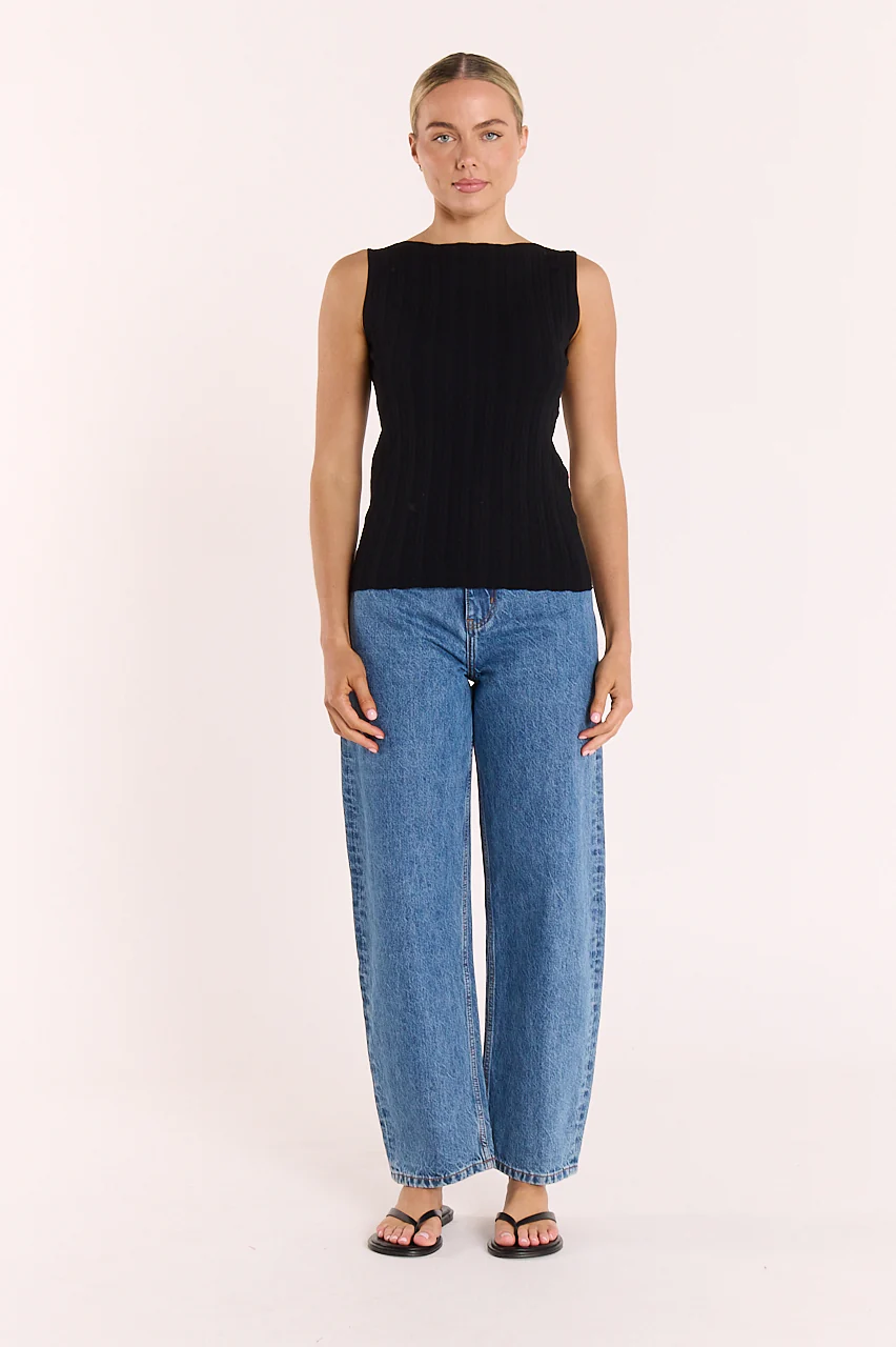 Lilly Boat Neck Tank - Black - Image 4