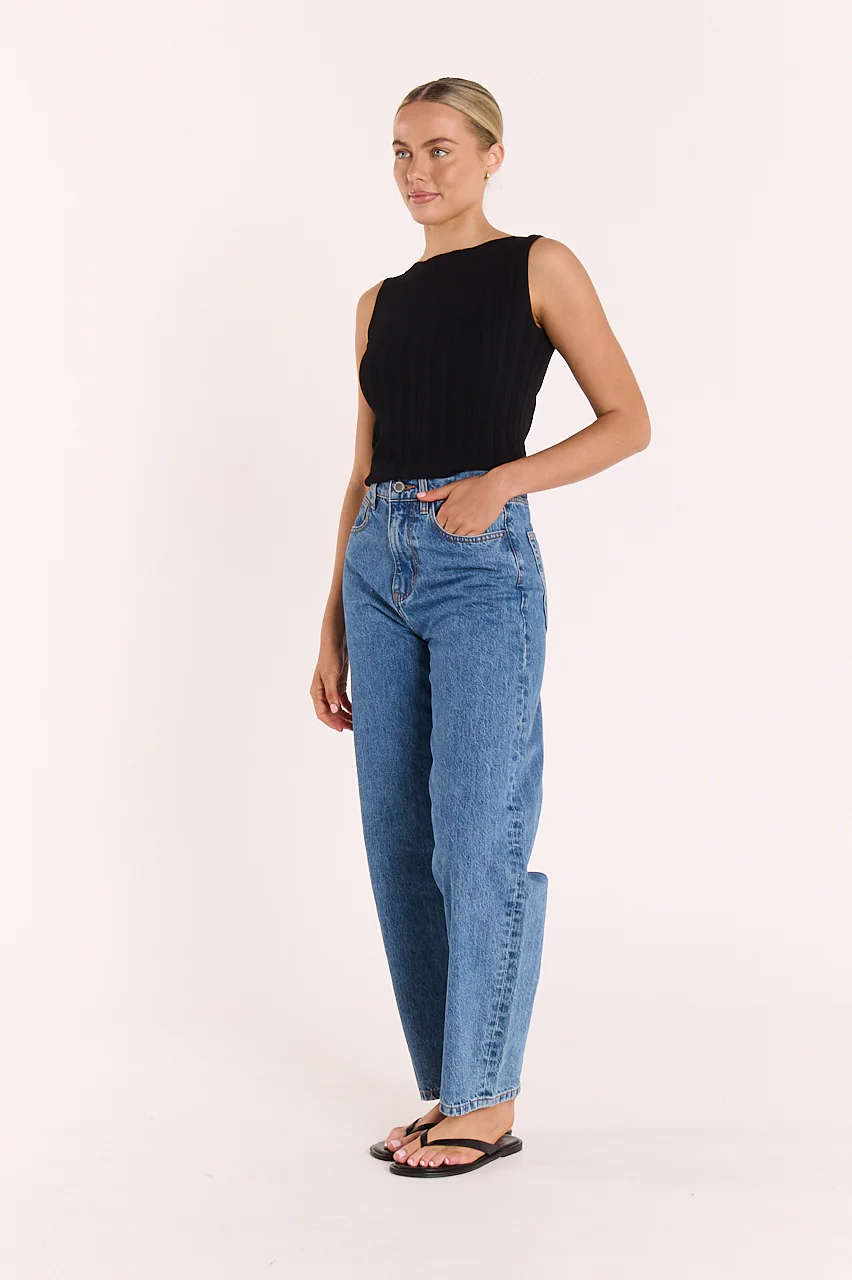 Lilly Boat Neck Tank - Black - Image 5