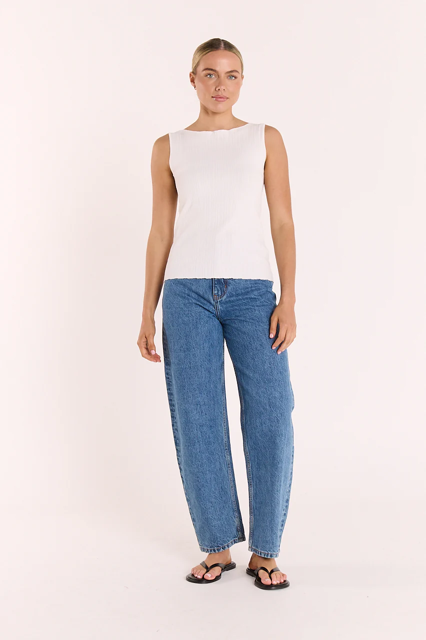Lilly Boat Neck Tank - White - Image 3