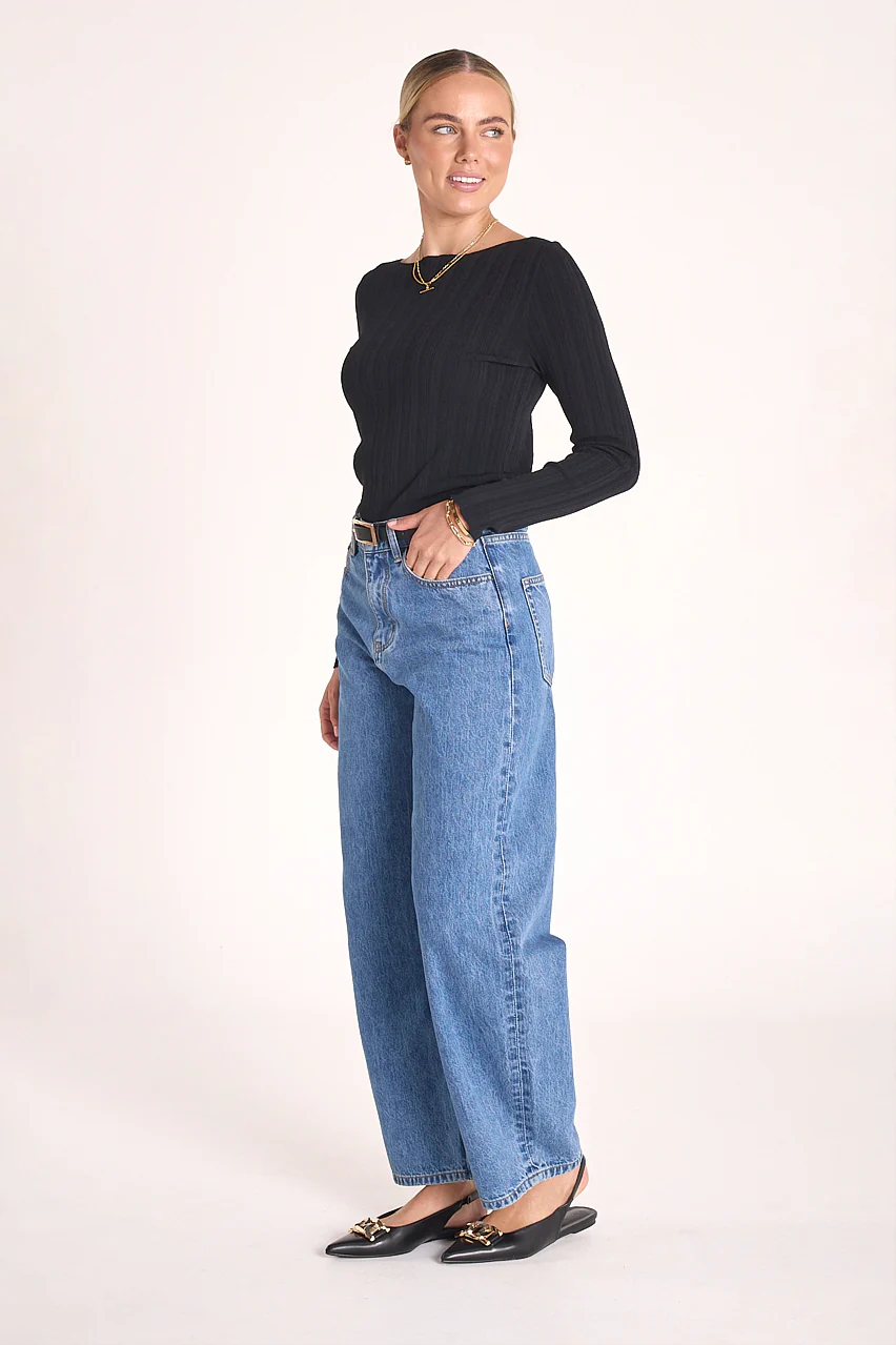 Lilly Long Sleeve Top - Black - Image 4