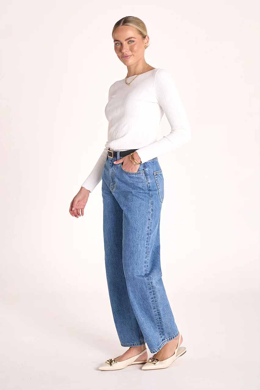 Lilly Long Sleeve Top - White - Image 3