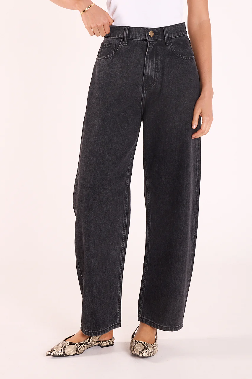 Lola Barrel Jean - Washed Black - Image 3