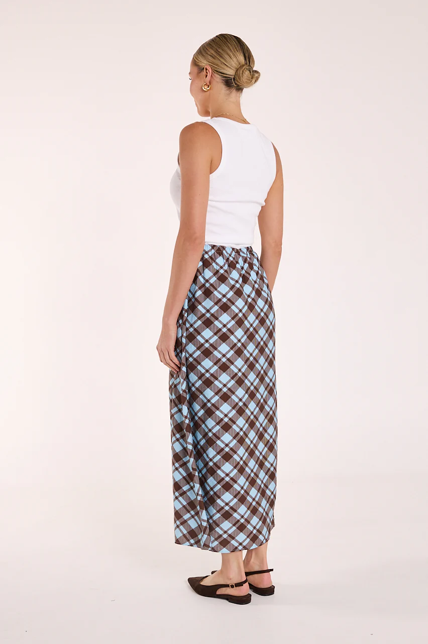 Loretta Skirt - Blue Chocolate Check - Image 6