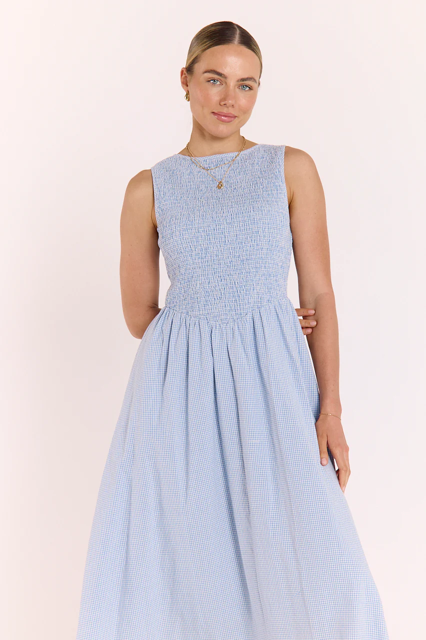 Lottie Dress - Blue Gingham - Image 3