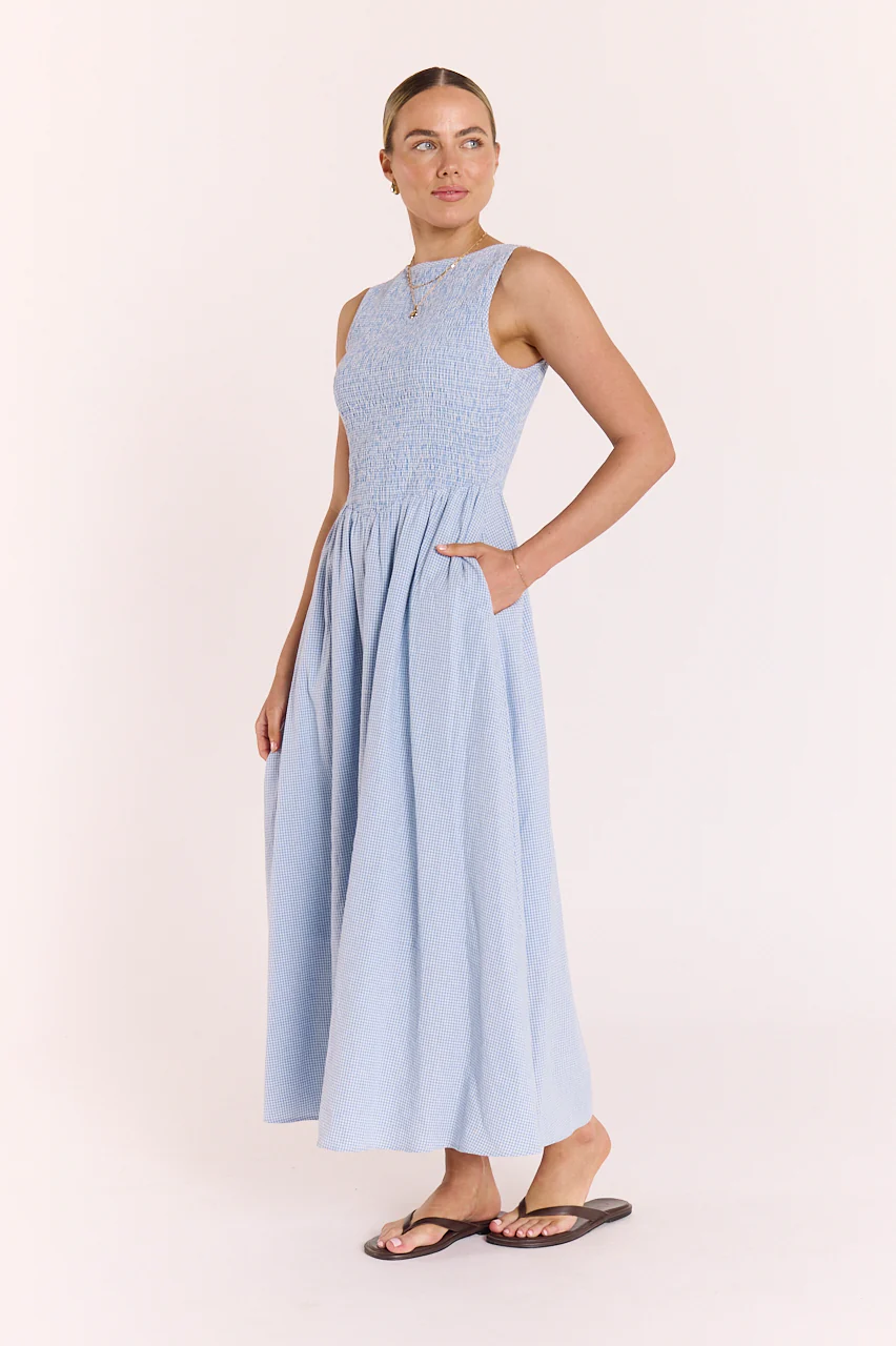 Lottie Dress - Blue Gingham - Image 5
