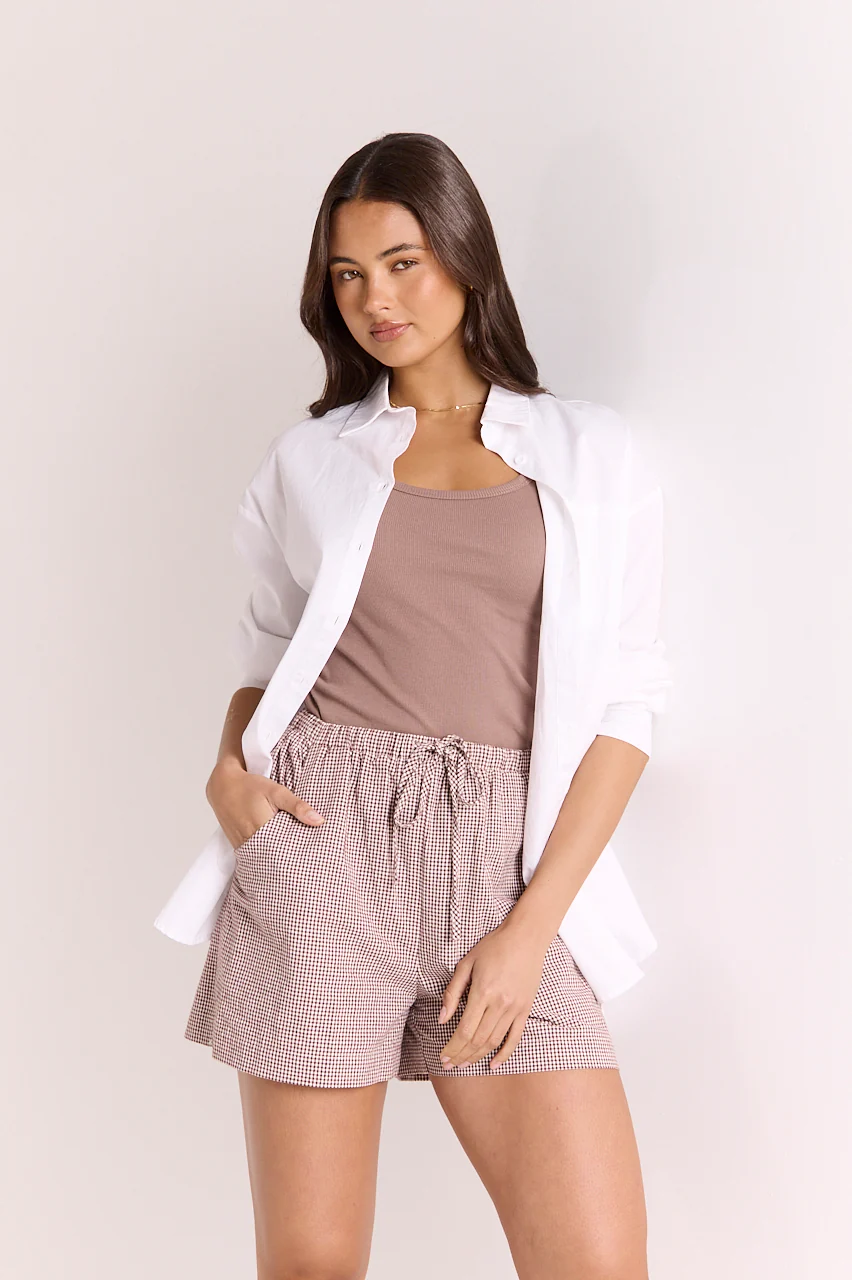 Lottie Short - Chocolate Gingham - Image 4