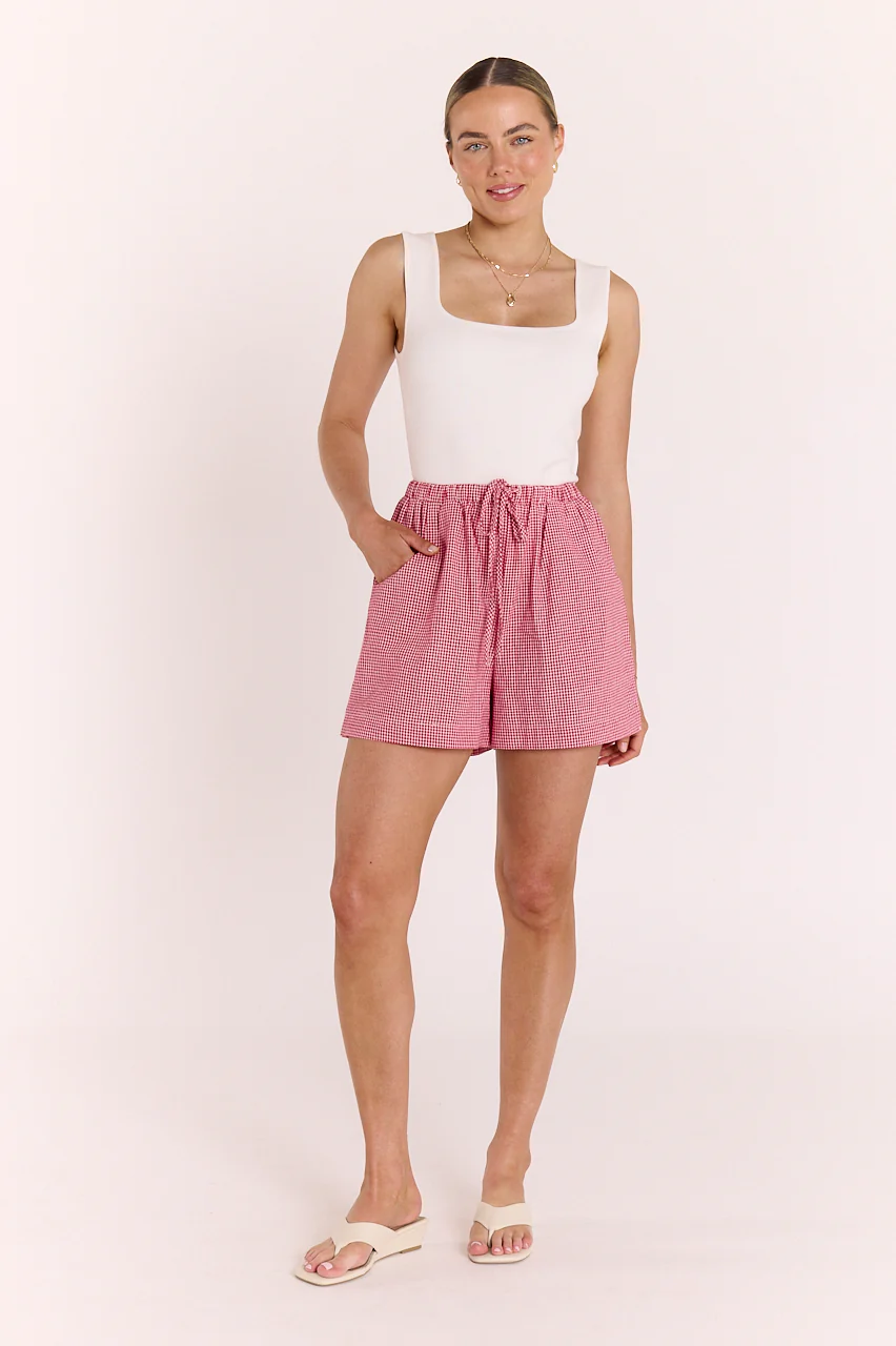 Lottie Short - Red Gingham - Image 4