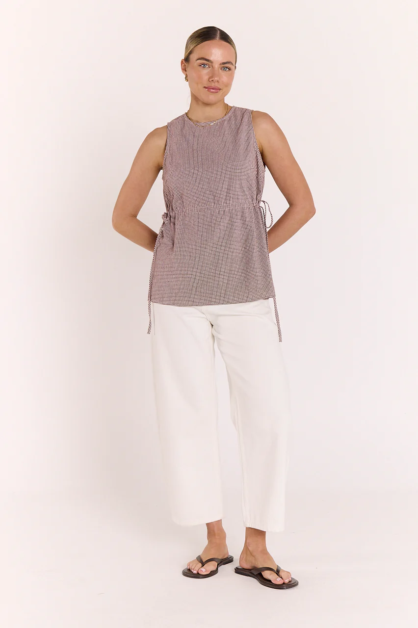 Lottie Top - Chocolate Gingham - Image 5