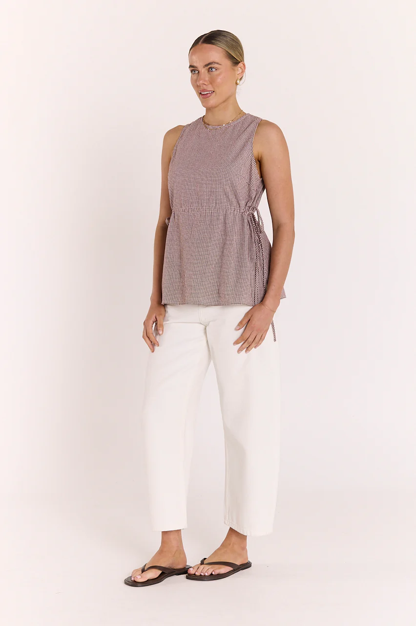 Lottie Top - Chocolate Gingham - Image 7