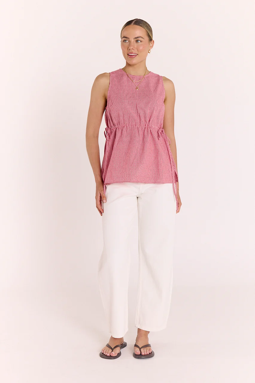 Lottie Top - Red Gingham - Image 4