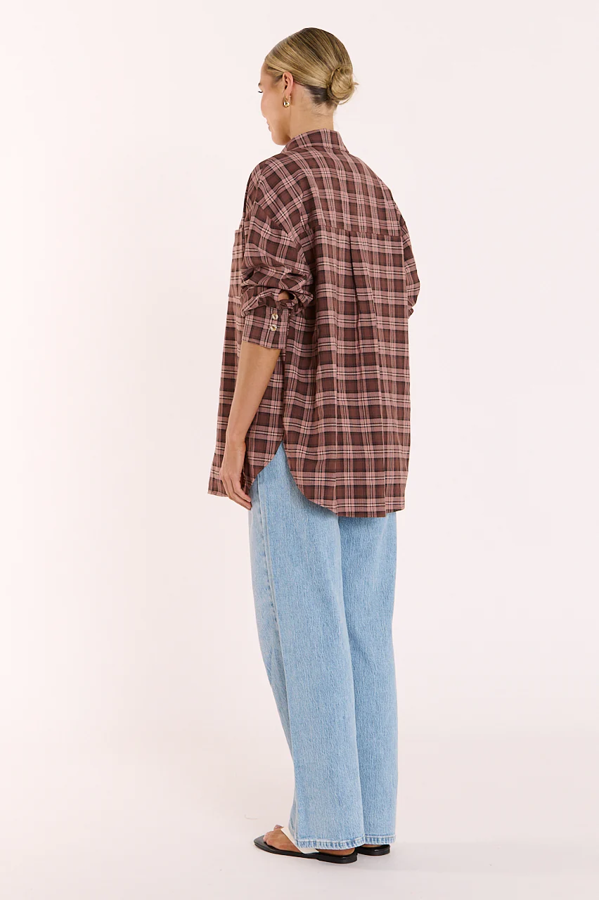 Luca Shirt - Pink Chocolate Check - Image 6