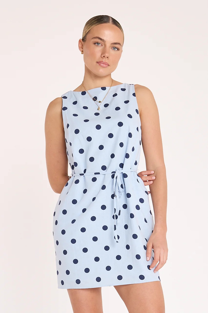 Lucy Dress - Navy Spot - Image 2