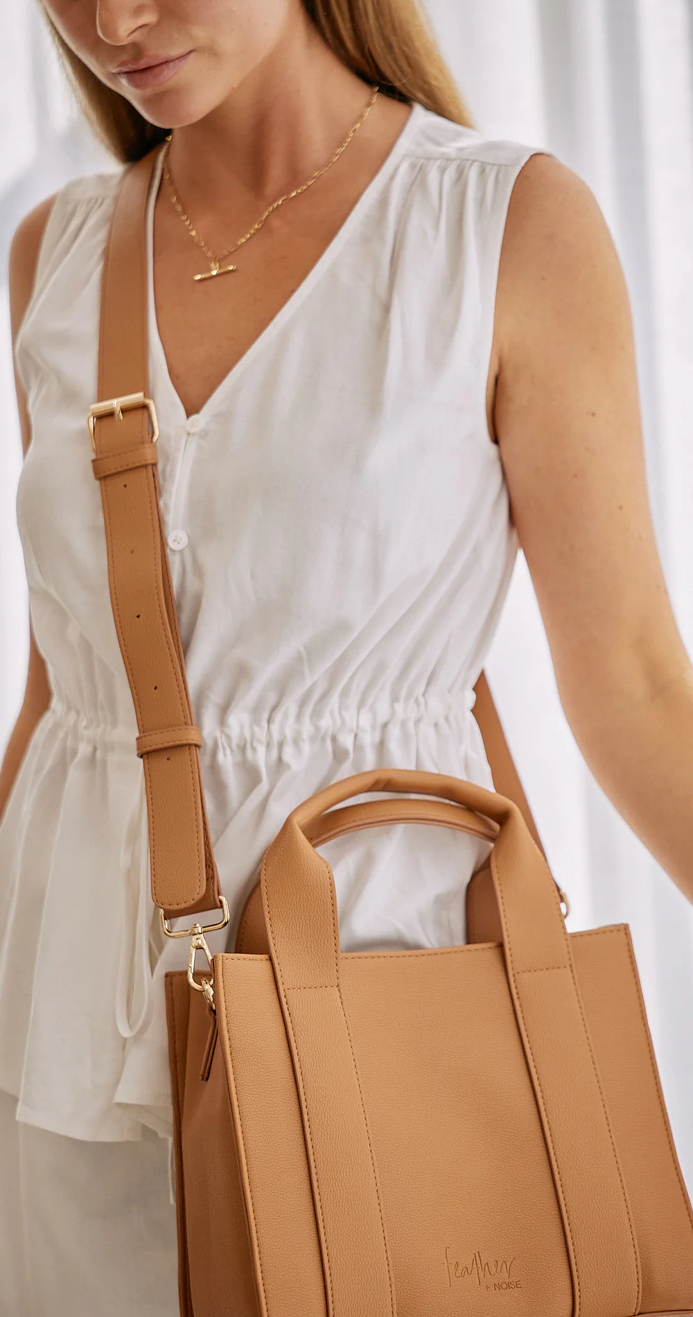 Lyla Mini Tote Bag - Light Tan - Image 4