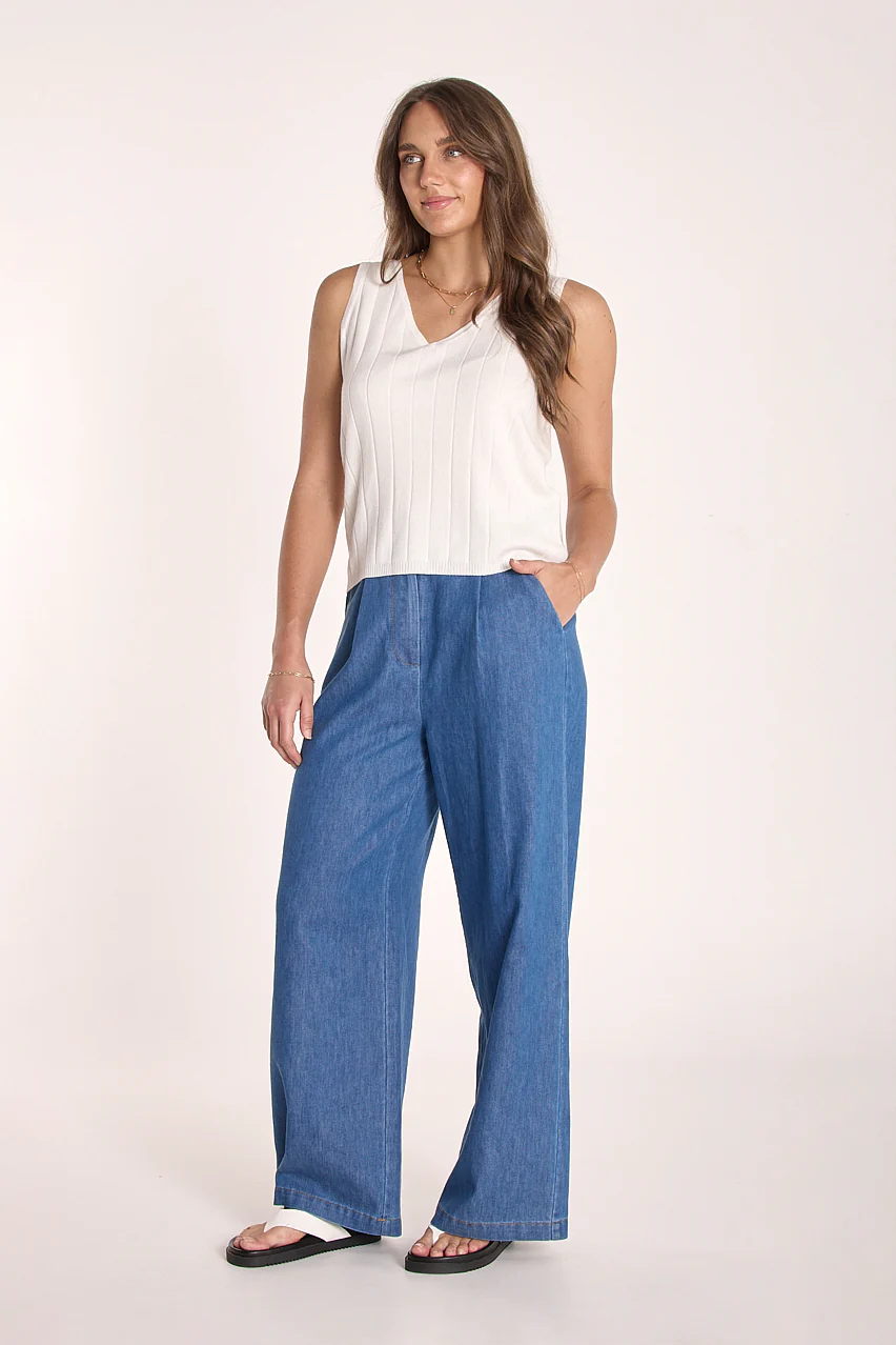 Mae V Neck Tank - White - Image 3