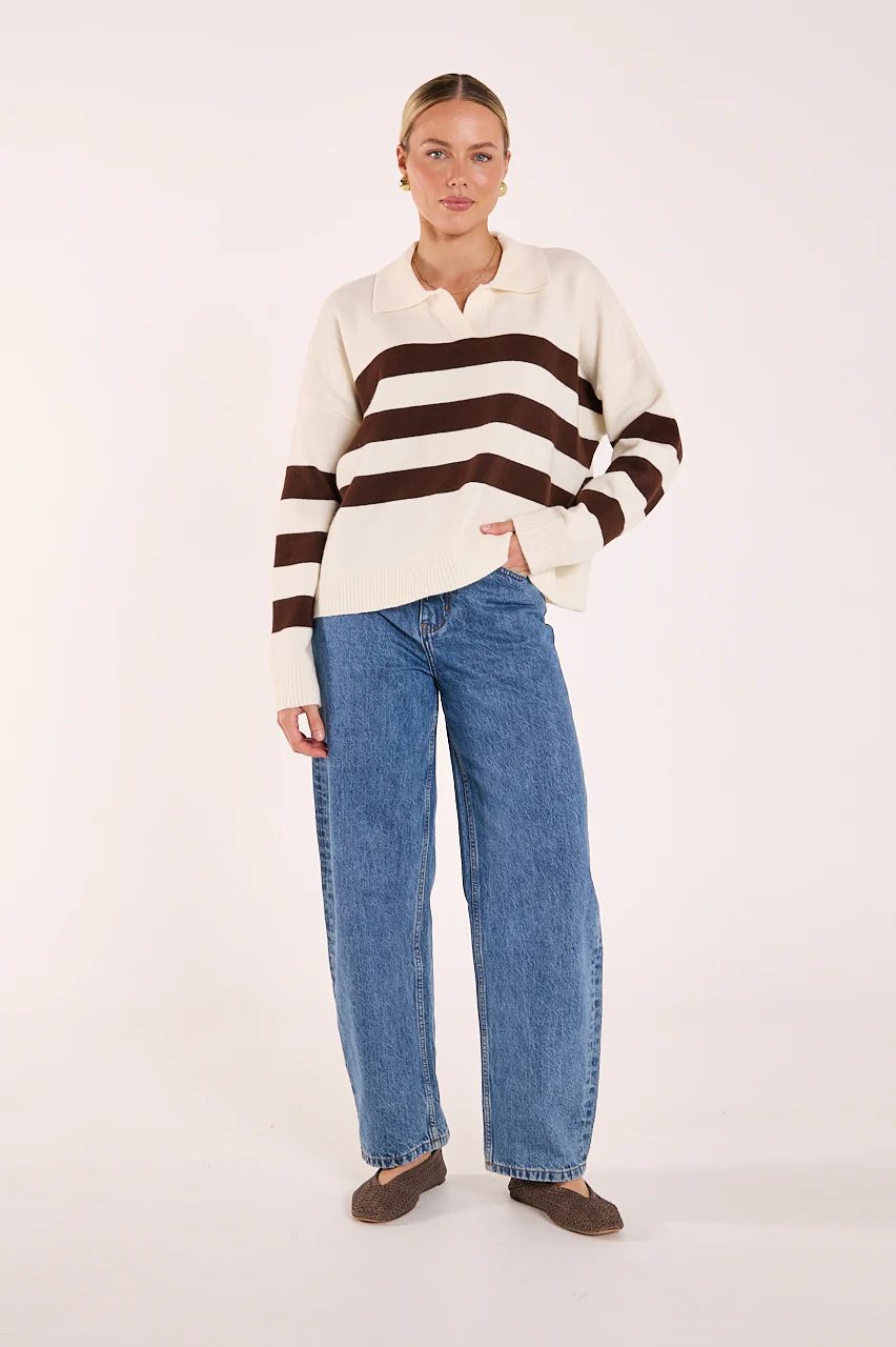 Magnolia Knit - Cream Chocolate Stripe - Image 4