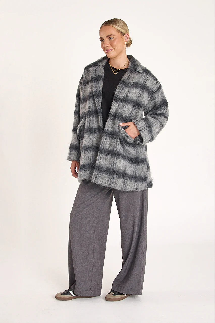 Maple Coat - Black Grey Check - Image 3
