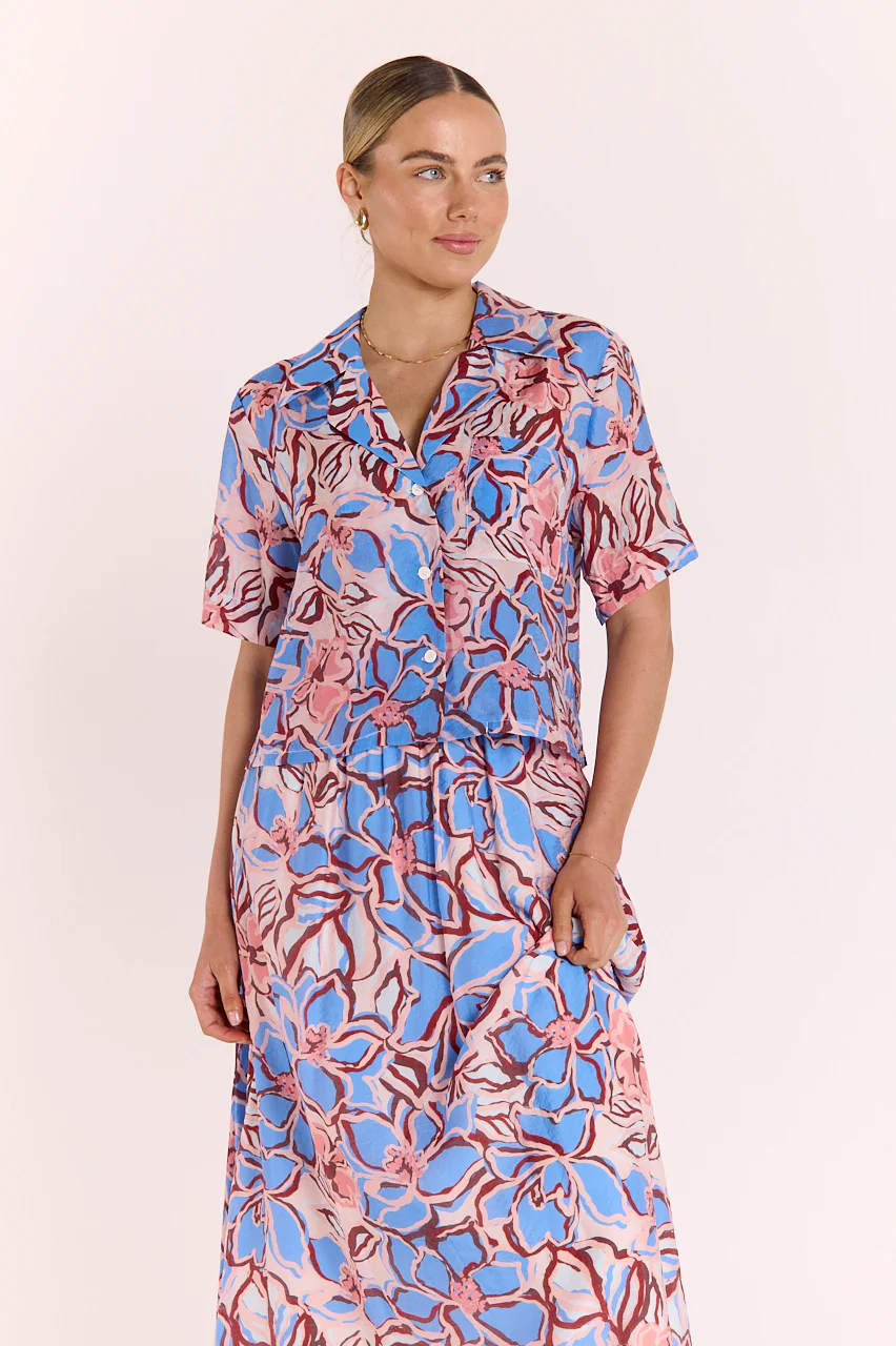Marcie Shirt - Blue Floral