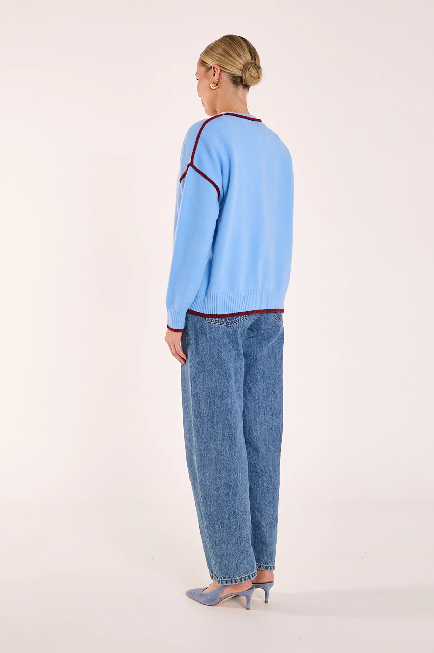 Margot Contrast Knit - Blue Wine - Image 6