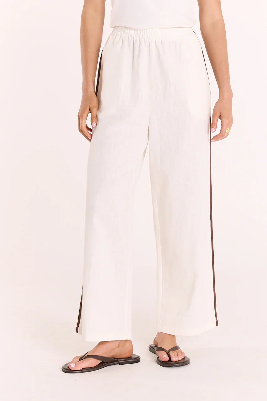 Marley Cropped Pant - Chocolate Stripe - Image 3