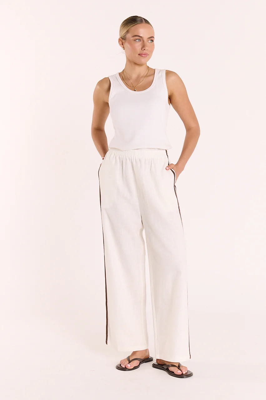 Marley Cropped Pant - Chocolate Stripe - Image 4