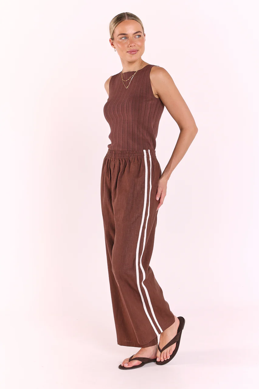 Marley Cropped Pant - Cream Stripe
