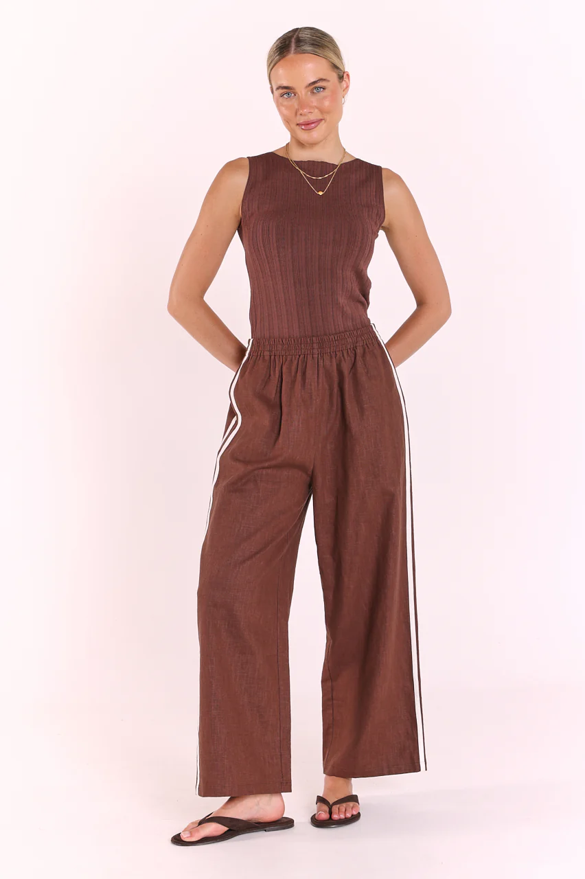 Marley Cropped Pant - Cream Stripe - Image 3