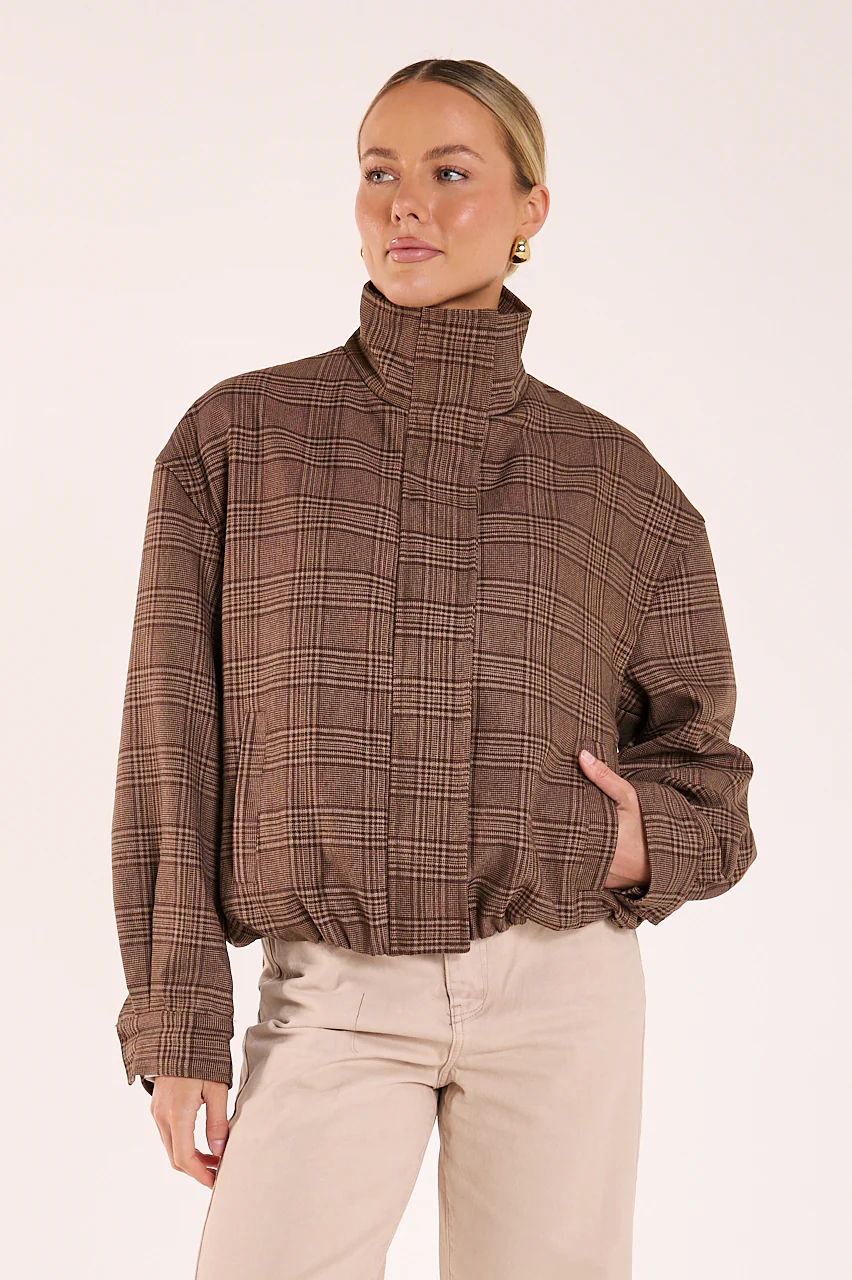 Megan Bomber - Brown Check - Image 2