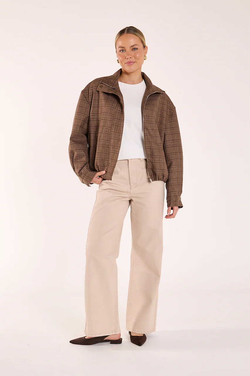 Megan Bomber - Brown Check - Image 3
