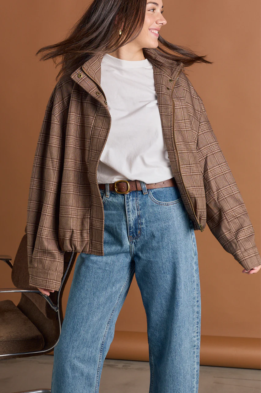 Megan Bomber - Brown Check - Image 4