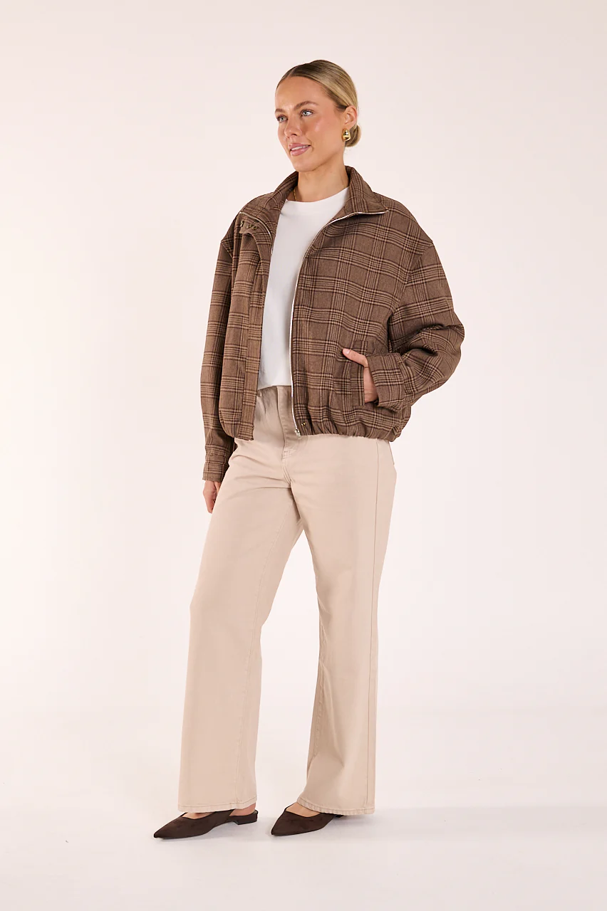 Megan Bomber - Brown Check - Image 7
