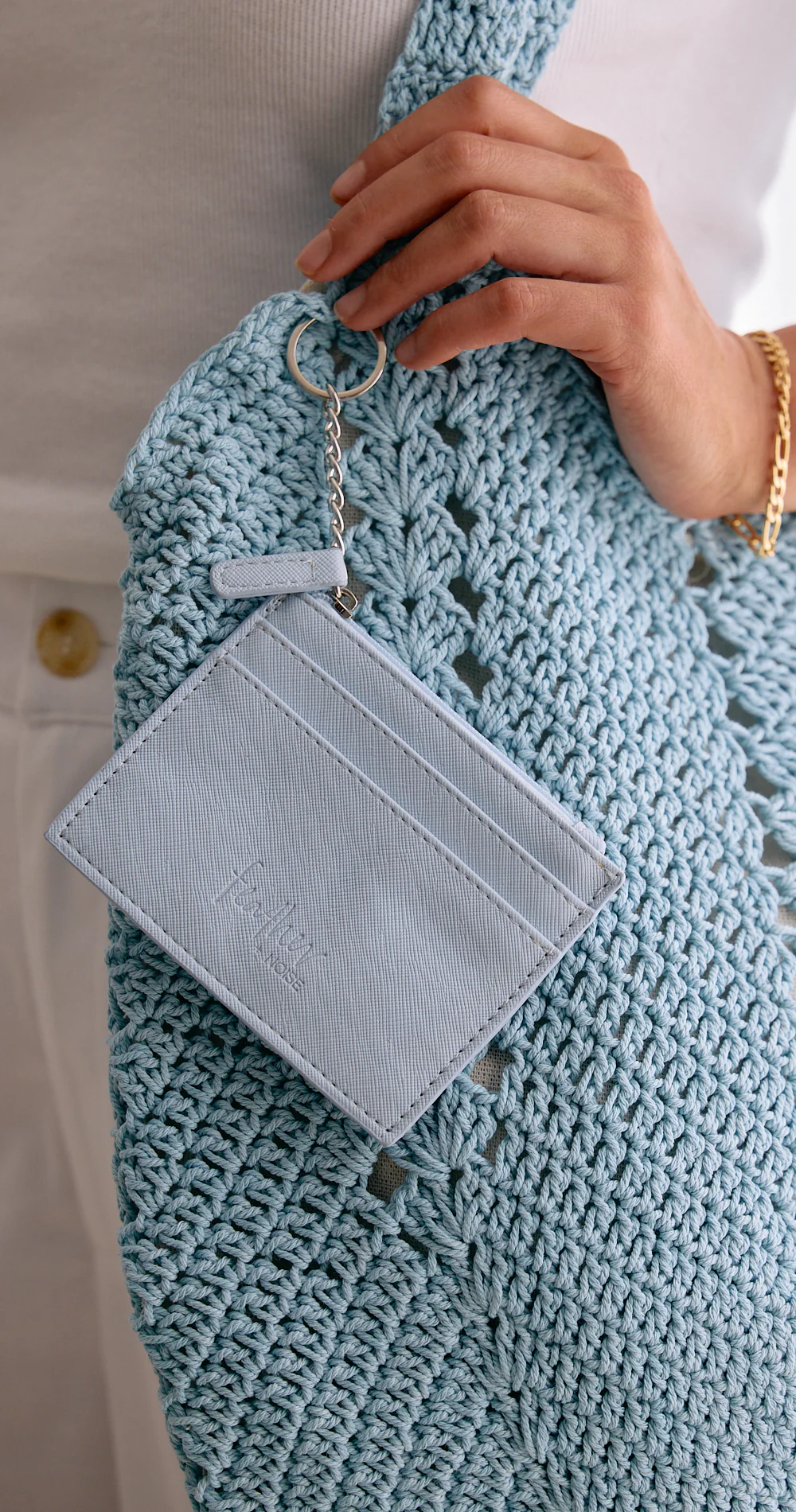 Mira Keychain Card Wallet - Baby Blue - Image 2