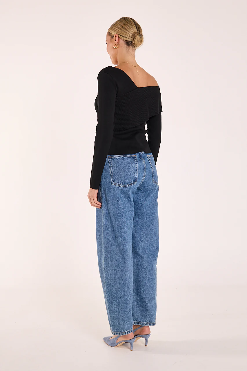 Molly Off Shoulder Top - Black - Image 6