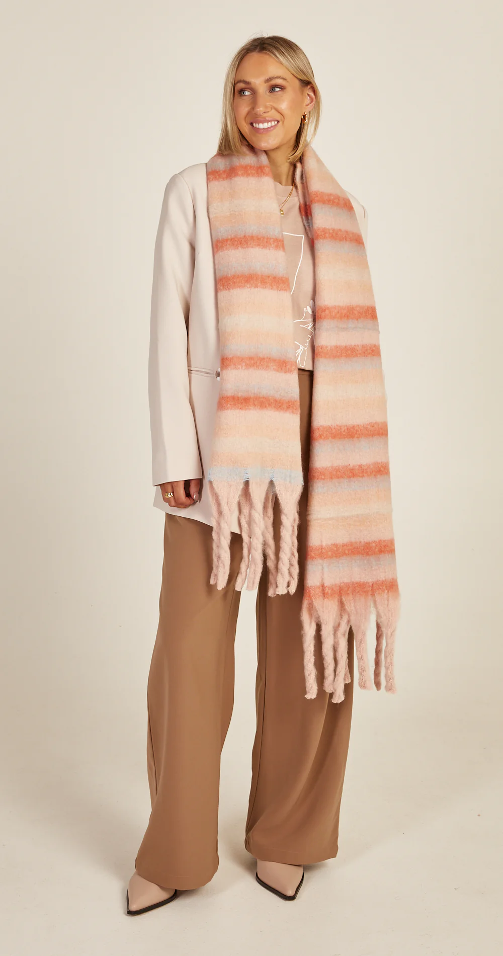 Myles Scarf - Blush Stripe - Image 3