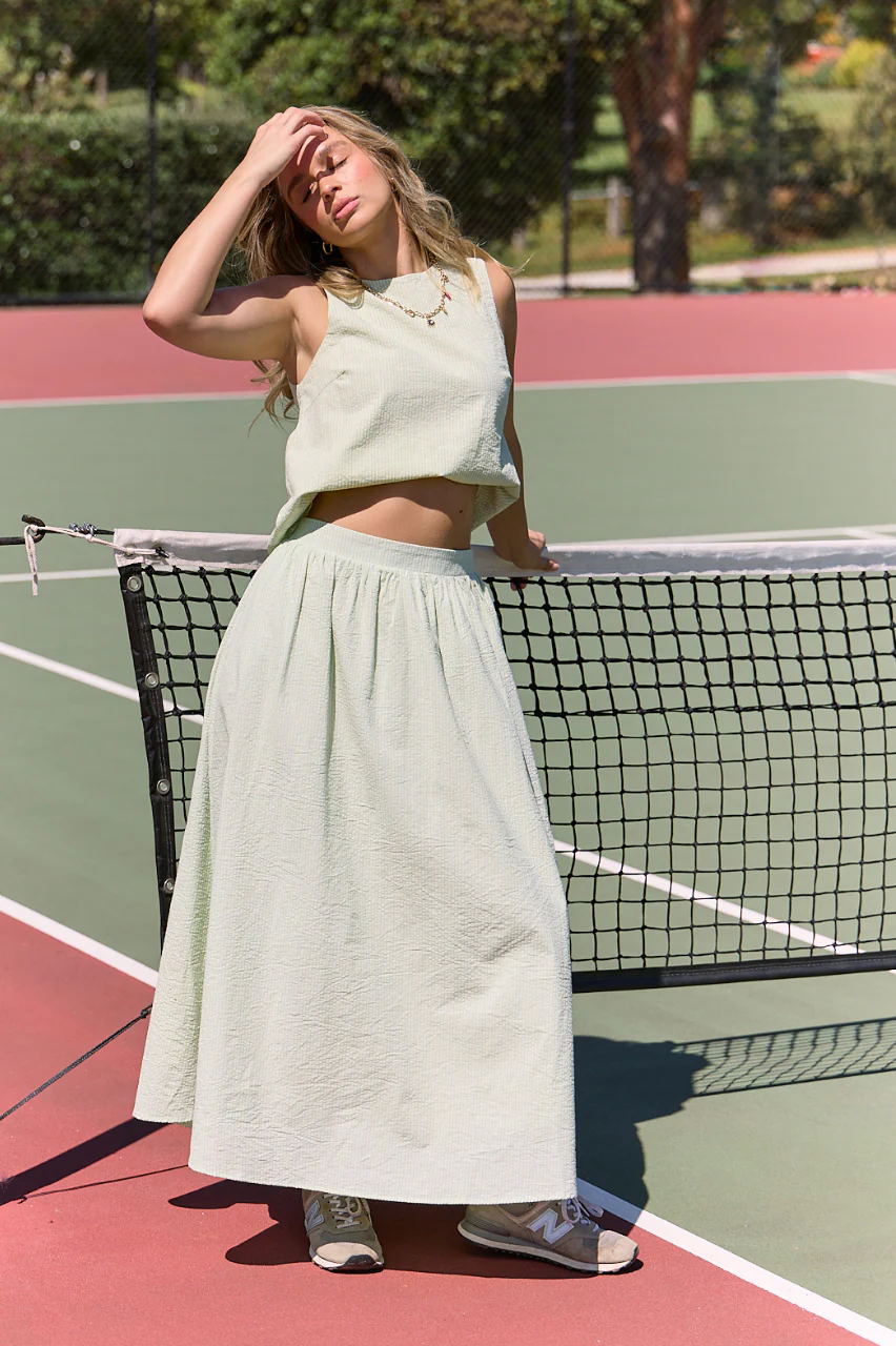 Naomi Skirt - Green Stripe - Image 2