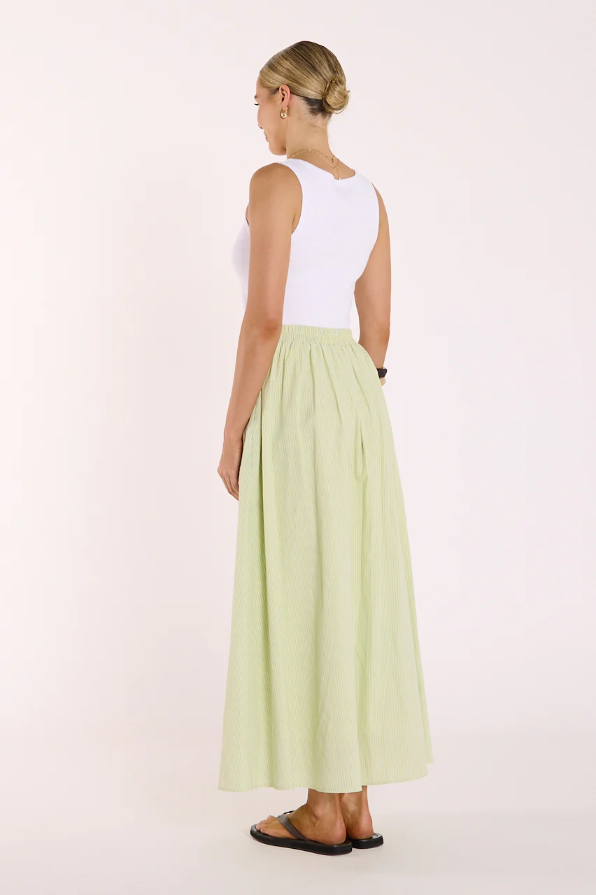 Naomi Skirt - Green Stripe - Image 6